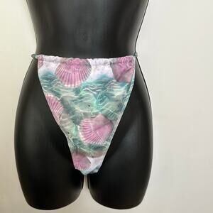 PrettyLittleThing Multicolor Water Print Tanga Bikini Bottom US Size 6 NWT